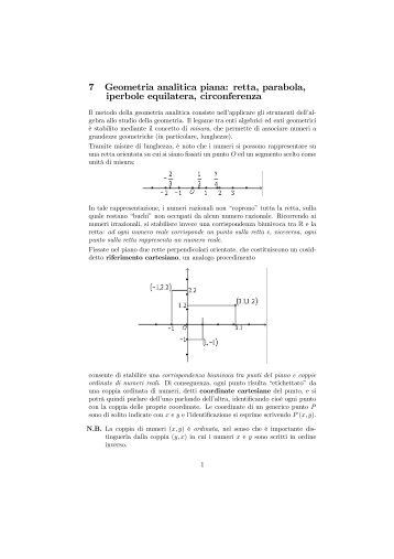 7 Geometria analitica piana: retta, parabola, iperbole ... - AgrariaFree