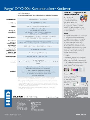 Datenblatt HID Fargo DTC 400e