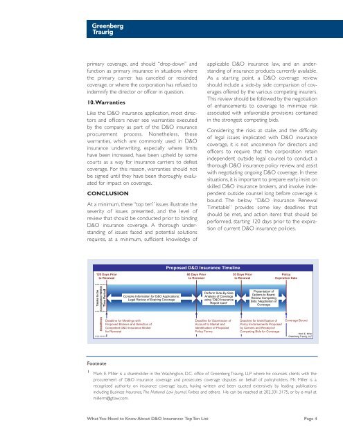 What You Need to Know About D&O Insurance - Greenberg Traurig ...