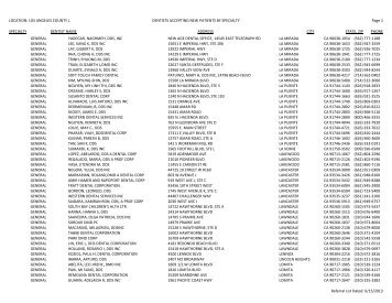 LOS ANGELES COUNTY L DENTISTS ACCEPTING ... - Denti-Cal