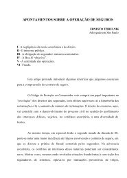 APONTAMENTOS SOBRE A OPERAÇÃO DE SEGUROS - IBDS