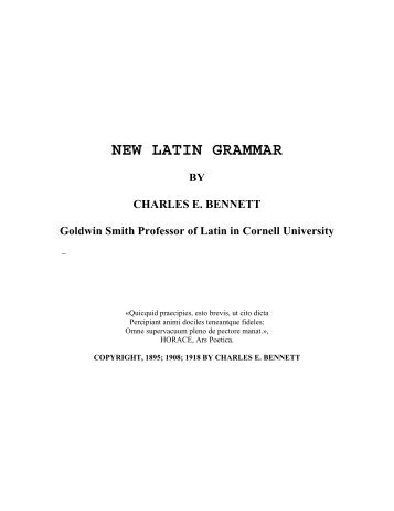 NEW LATIN GRAMMAR - EducationNest