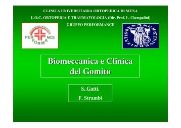 s.gatti - biomeccanica e clinica del gomito - Ferrariradiologia.it