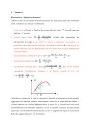 2. Cinematica Moto rettilineo - Definizioni elementari Definito un ...