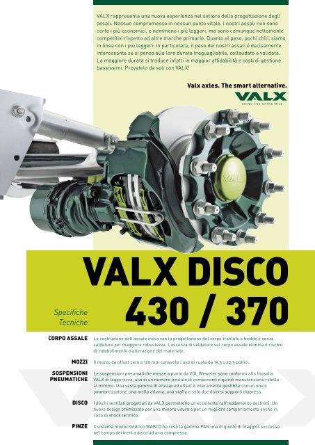 Specifiche Tecniche - Valx