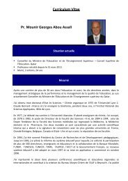 Curriculum Vitae Pr. Mounir Georges Abou Assali