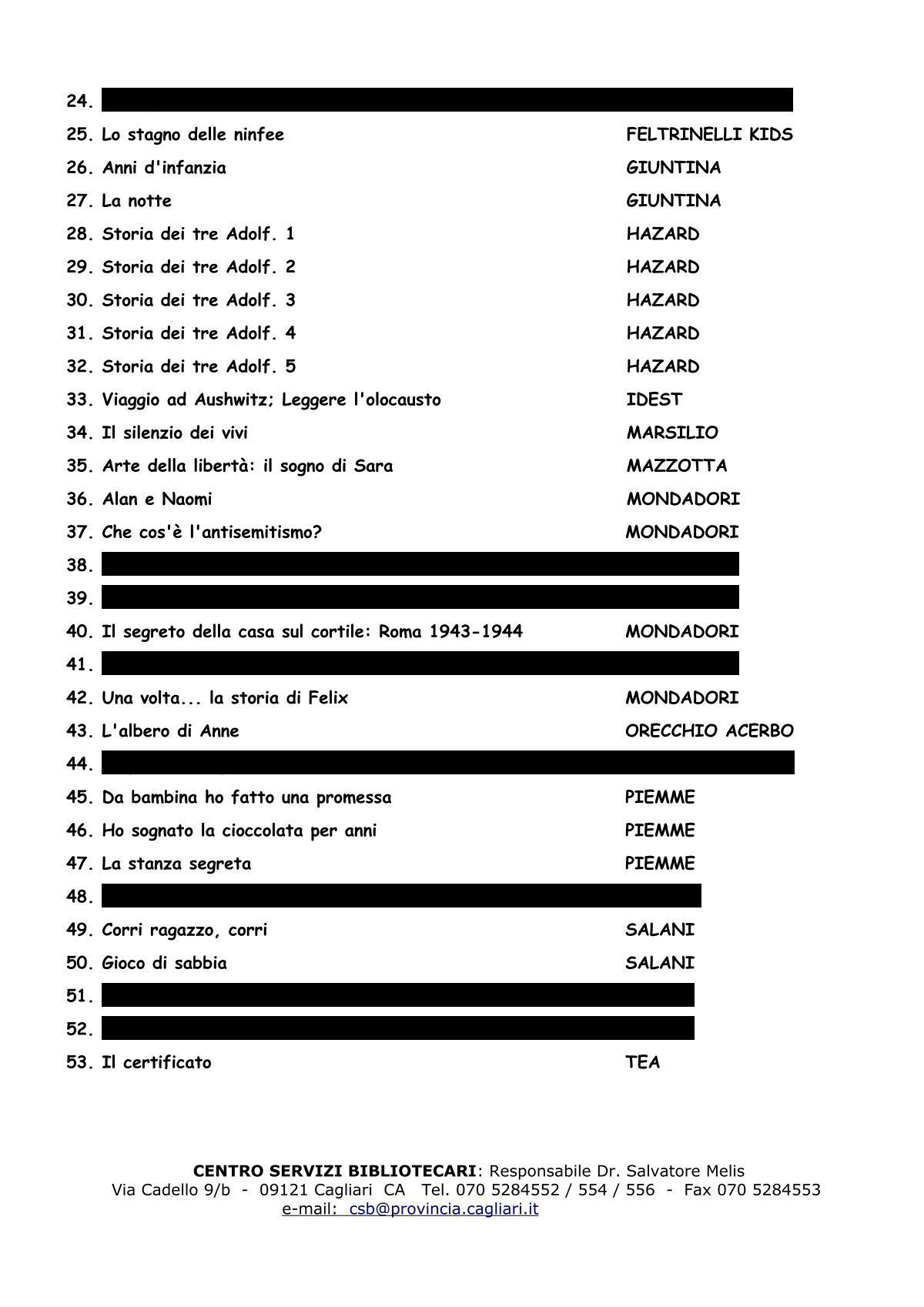 file pdf su La Valigia di Hana - Provincia di Cagliari