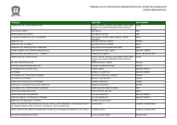 acervo bibliografico - Tribunal de lo Contencioso Administrativo del ...