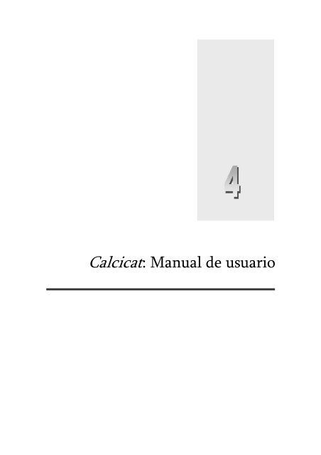 Calcicat: Manual de usuario - Repositorio Digital UPCT