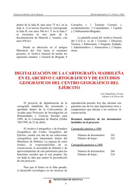 Boletín informativo del SAD, 4 - Portal de Cultura de Defensa ...