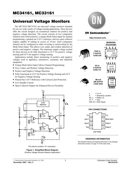 MC34161, MC33161 Universal Voltage Monitors - Intusoft