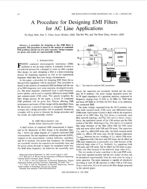 A Procedure for Designing EMI Filters for AC Line Applications ...