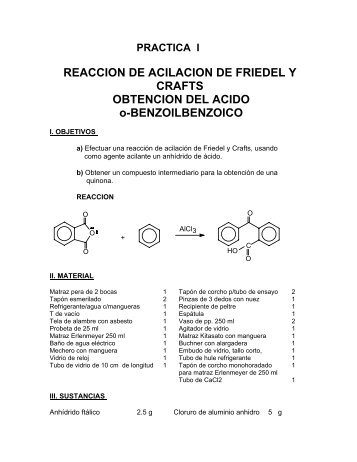 reaccion de acilacion de friedel y crafts - quimica organica