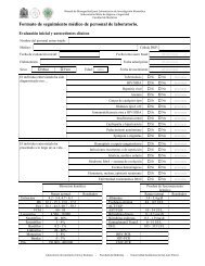 Formato de seguimiento médico de personal de laboratorio.