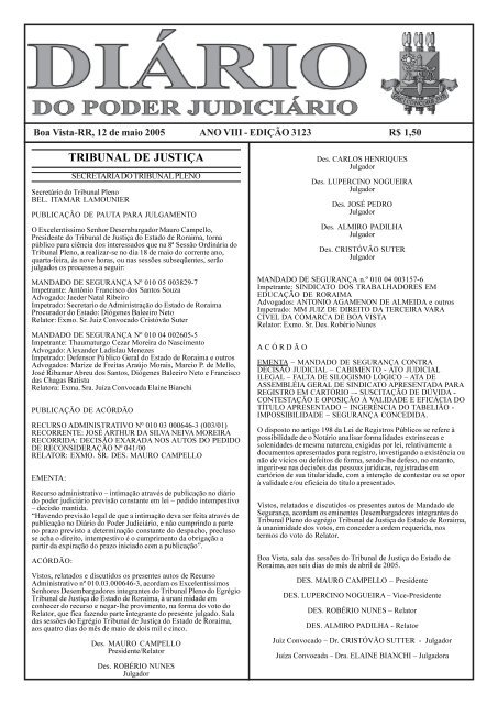 12 - Tribunal de Justiça do Estado de Roraima