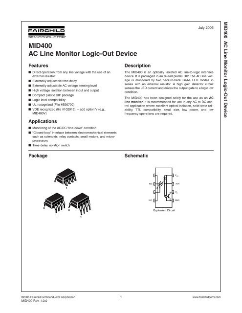 MID400 AC Line Monitor Logic-Out Device