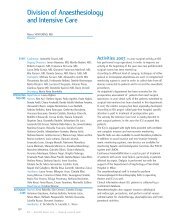 Division of Anaesthesiology and Intensive Care