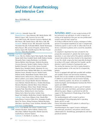 Division of Anaesthesiology and Intensive Care