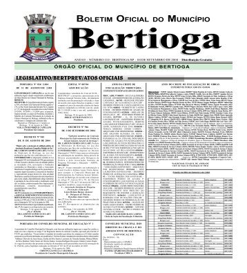 110 - Prefeitura do Município de BERTIOGA.