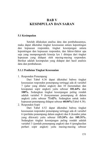 BAB V KESIMPULAN DAN SARAN - Digilib ITS