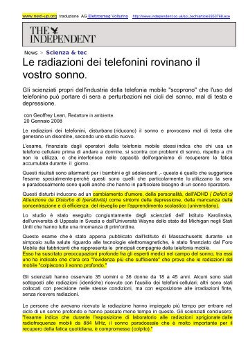 Le radiazioni dei telefonini rovinano il vostro sonno. - Next-up