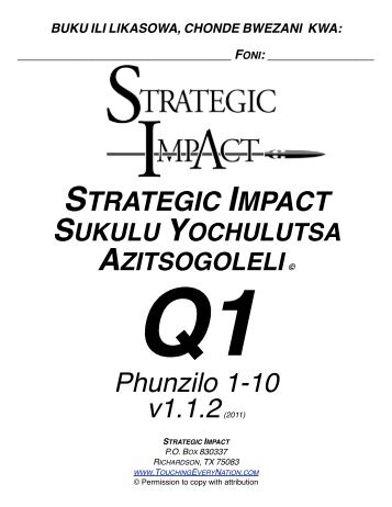 Tsiku 1 - strategic impact