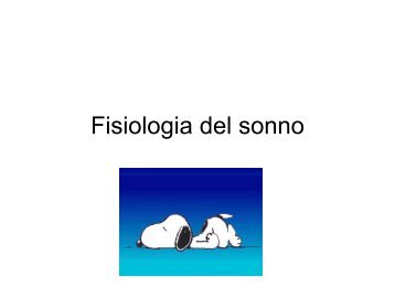 Fisiologia del sonno