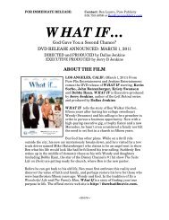 What If Press Materials - Pure Publicity