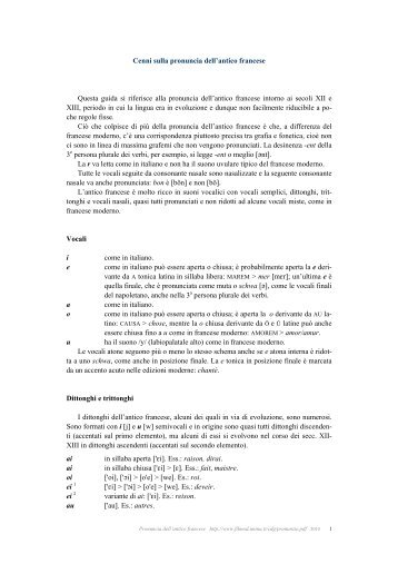 Pronunzia del francese, dell'occitano e dello spagnolo antichi
