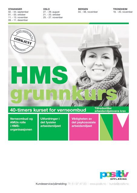 Verneombudskurs 40 timer