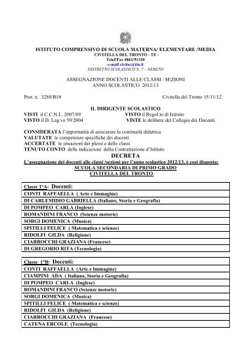 DECRETA - Istituto Comprensivo "A. Gasbarrini" - Civitella del Tronto