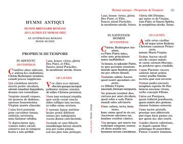 HYMNI ANTIQUI - breviarium romanum