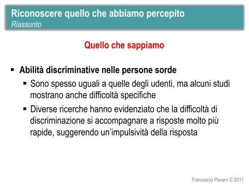 La percezione visiva e tattile nelle persone sorde