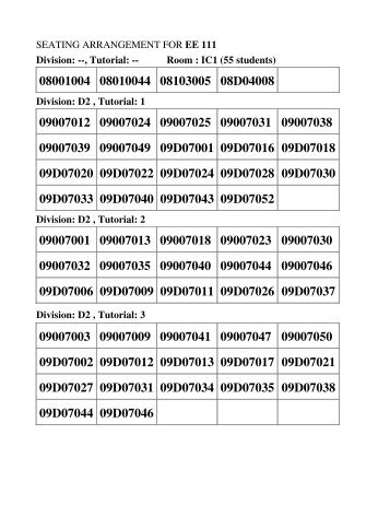 seating arrangement for