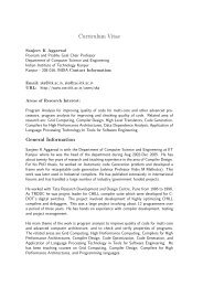 Curriculum Vitae - Department of Computer Science and ...