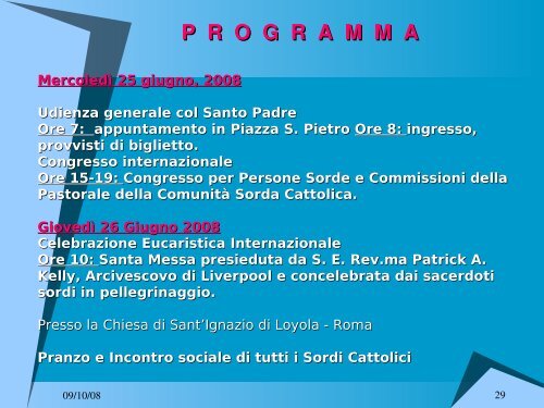 Presentazione Centro - Pastorale Sordi