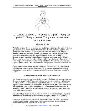 ¿”Lengua de señas”, “lenguaje de signos”, “lenguaje ... - Educabolivia