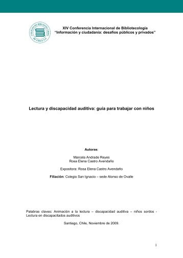 Lectura y discapacidad auditiva: guía para trabajar con niños