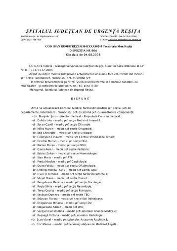 SPITALUL JUDEŢEAN DE URGENŢA REŞIŢA - Spitalul Judetean ...