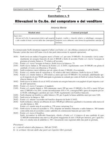 Rilevazioni in Co.Ge. del compratore e del venditore - allimaca