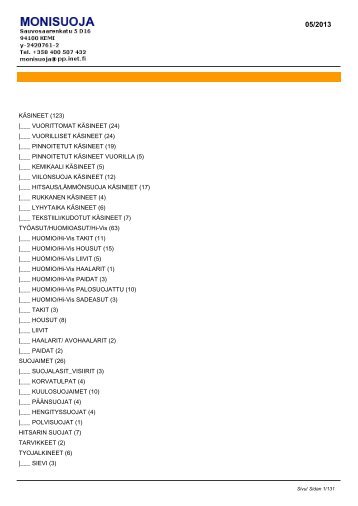 Ladattava tuoteluettelo - MONISUOJA