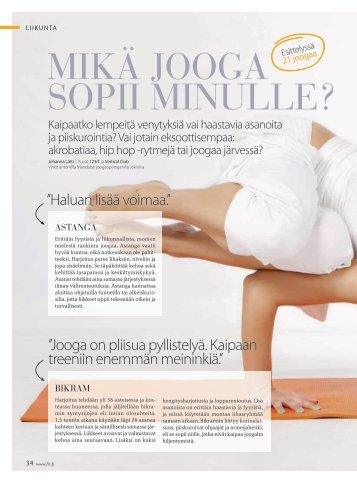 MIKÄ JOOGA SOPII MINULLE? - Villa Mandala