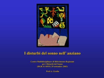 Disturbi del sonno nell' anziano - Associazione Geriatri ...