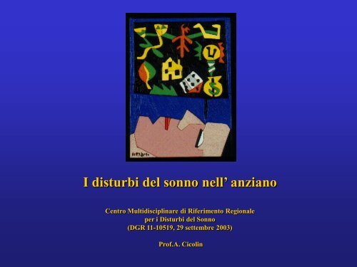 Disturbi del sonno nell' anziano - Associazione Geriatri ...