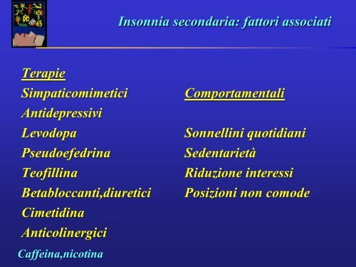 Disturbi del sonno nell' anziano - Associazione Geriatri ...