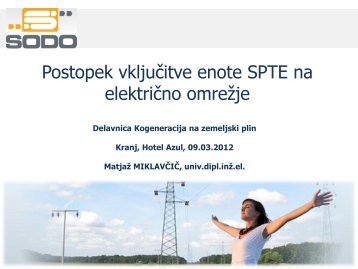 Postopek vključitve enote SPTE na električno omrežje - Zemeljski plin