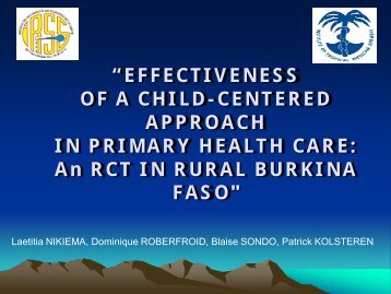 Child-centered approach in PHC - RCT in Burkina Faso