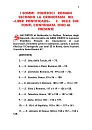 I SOMMI PONTEFICI ROMANI SECONDO LA CRONOTASSI DEL ...