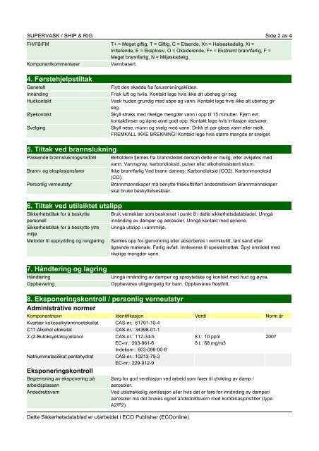 SIKKERHETSDATABLAD SUPERVASK / SHIP & RIG