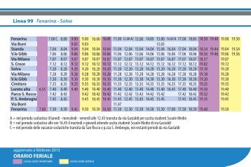 ORARIO FERIALE Linea 99 Fenarina - Solva - TPL Linea